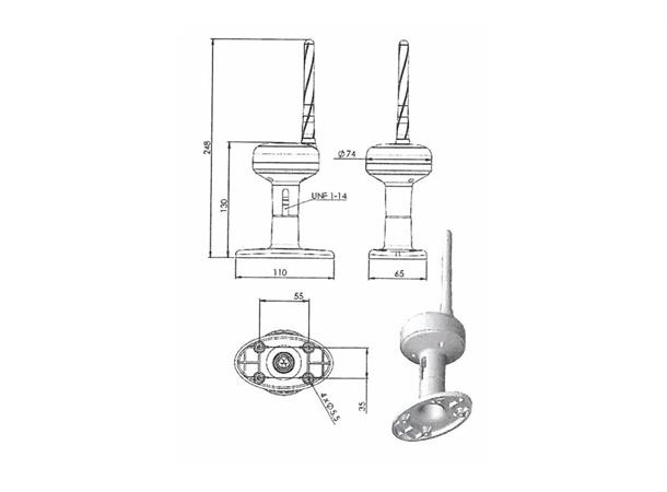 ConnectED Marine DAB antenne Hvit (SMA)