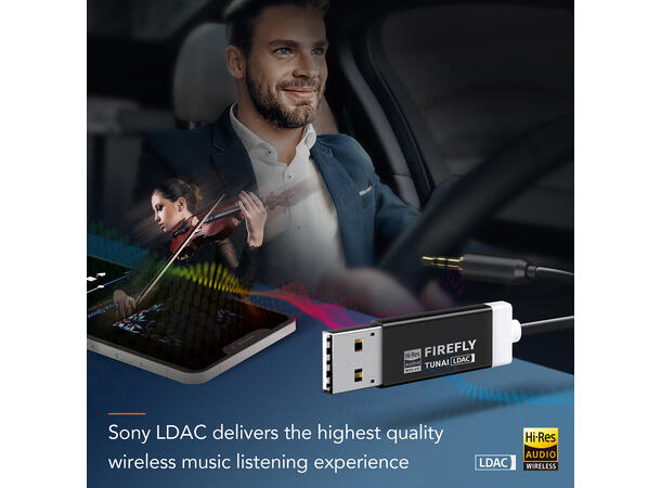 Firefly LDAC Bluetooth adapter USB AUX Overfør musikk trådløst via bluetooth