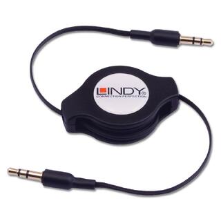 Lindy Audiokabel 3,5mm - 3,5mm - 1,1m 3,5mm Han - 3,5mm Han Retractable