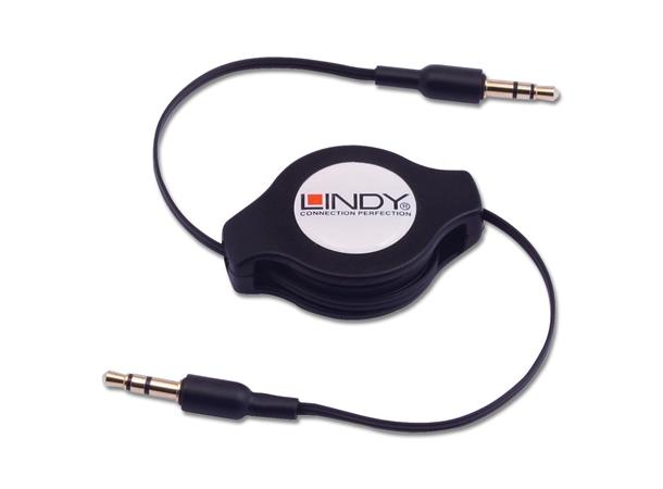 Lindy Audiokabel 3,5mm - 3,5mm - 1,1m 3,5mm Han - 3,5mm Han Retractable