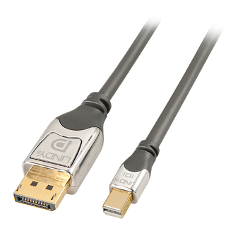 Lindy MiniDP - DP Kabel -  3,0 m Cromo 21.6 Gbps Displayport 1.2 4K Grå