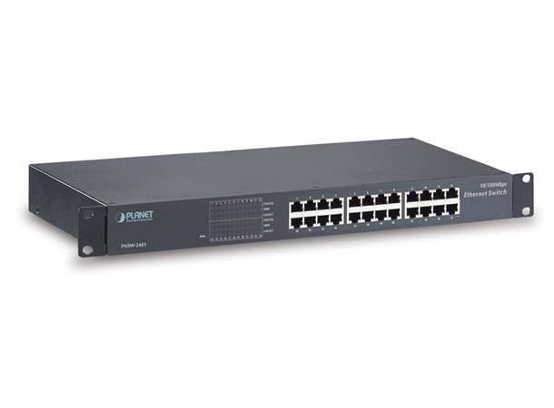 Planet Switch 24-p 10/100TX Rack Vifteløs Green