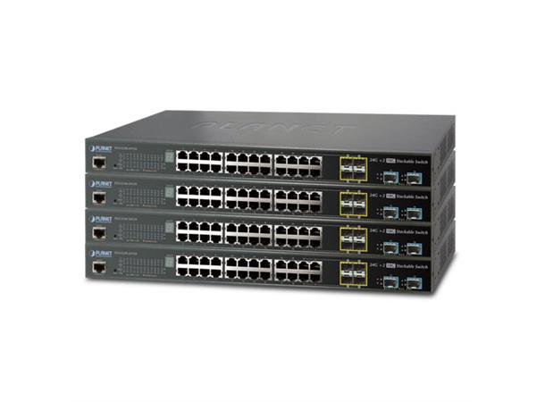 Planet Switch 24-p Gigabit 2xSFP 10G Layer3 VLAN QoS (IGMP) Stackable