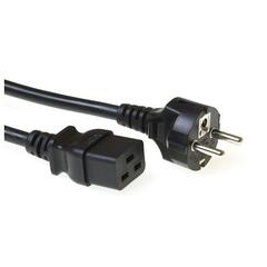 Strømkabel C19 SCHUKO -  3,0 m 3x1,5mm² Sort