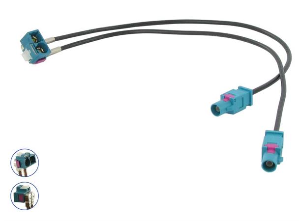 CONNECTS2 antenne adapter 1 x DOBBEL FAKRA (Hun) - 2 x FAKRA (Han)