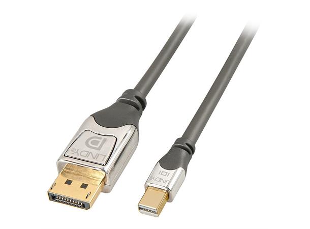 Lindy MiniDP - DP Kabel -  5,0 m Cromo 21.6 Gbps Displayport 1.2 4K Grå