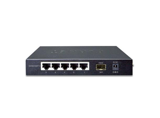 Planet Switch 5-p + 1-x Gigabit SFP 5x10/100/1000Mbps Gigabit