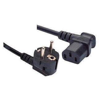 Strømkabel C13 SCHUKO -  5,0 m 90° LSZH 3x1,00mm² Sort