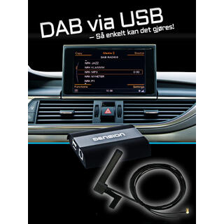 DENSION USB DAB/DAB+ MOTTAKER DAB USB-inngang - passer mange biler!