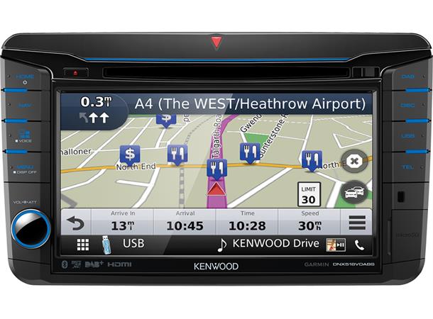 KENWOOD DNX518VDABS 7" Navi system for VW,Skoda og Seat