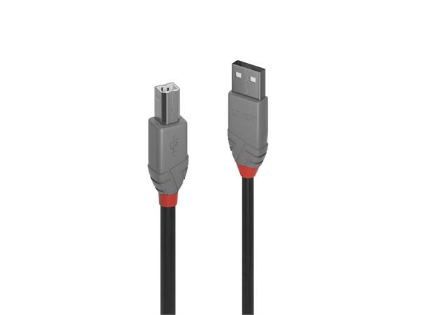 Lindy USB2 Kabel A-B -  7,5 m A-B USB Kabel Sort