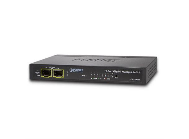 Planet Switch 8-p Gigabit PoE Powered + 2-Port 100/1000X SFP L2