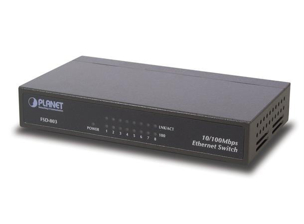 Planet Switch  8-p 10/100TX Desktop Metall