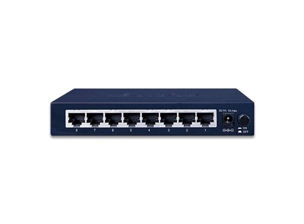 Planet Switch  8-p Gigabit Desktop Metall Veggmonterbar