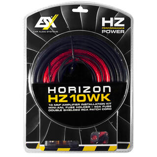 ESX strømkit, 10 mm² Kabelkit med RCA og Mini-ANL sikringsh.