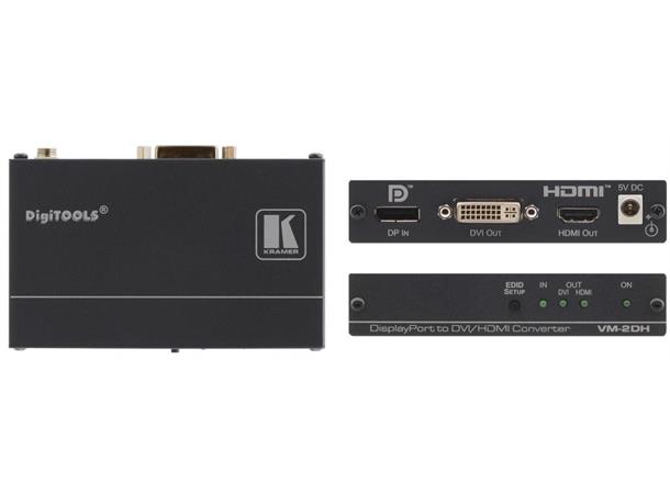 Kramer Konverter Displayport > DVI HDMI DisplayPort til DVI-D & HDMI I-EDIDPro