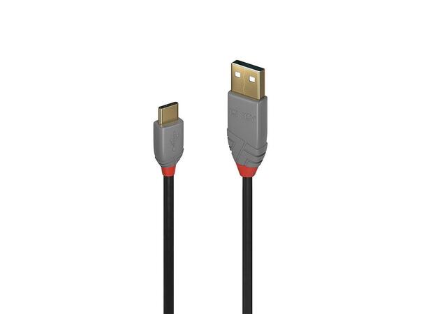 USB2 USB A - USB C 2.0m A-C USB Kabel Sort