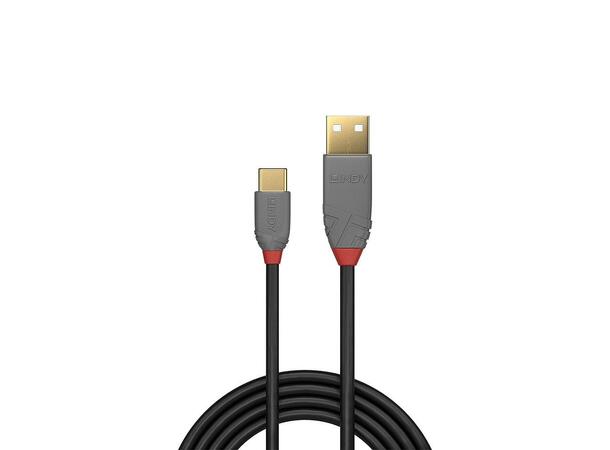 USB2 USB A - USB C 2.0m A-C USB Kabel Sort