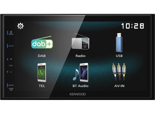 Kenwood DMX125DAB 2DIN Mediaspiller - DAB/BT(USB/IPHONE