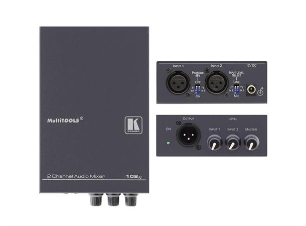 Kramer Mikser  2x1 Audio Balanced Mono 100kHz Level/Mic 48V Phantom Mixer