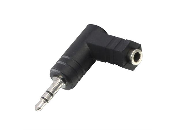 Lindy Adapter 3.5mm Han > 3.5 mm Hun 90° 3.5mm Stereo Skjøtestykke Vinklet