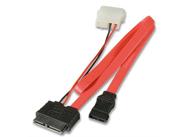 Lindy SATA til SlimlineSATA -  0,5 m SATA Data+Power til SlimlineSATA+Power