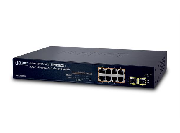 Planet Switch  8-p Gigabit 8xPoE 2xSFP Layer2 B100-120W