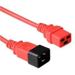 Strømkabel C19 C20 -  3,0 m 3x1,50mm² Rød