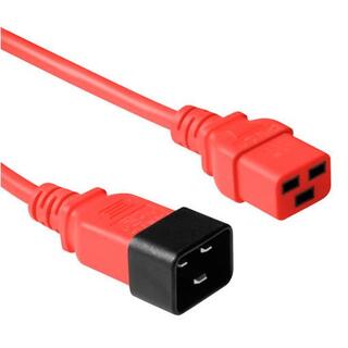 Strømkabel C19 C20 -  3,0 m 3x1,50mm² Rød