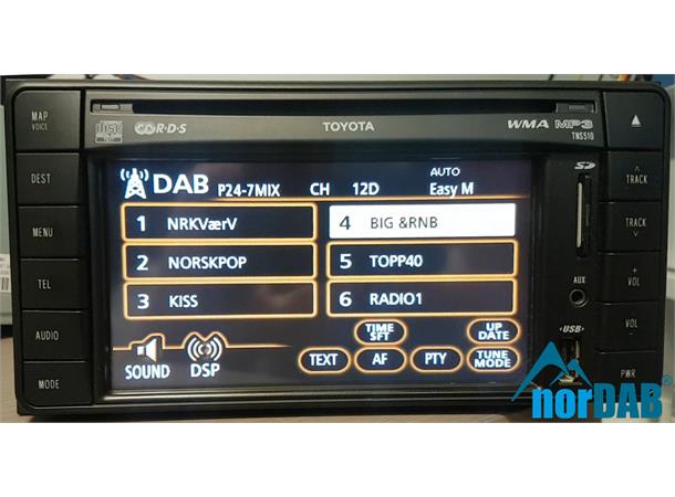 norDAB Premium DAB-integrering Toyota (og Lexus u/Navi) (2006-2016)