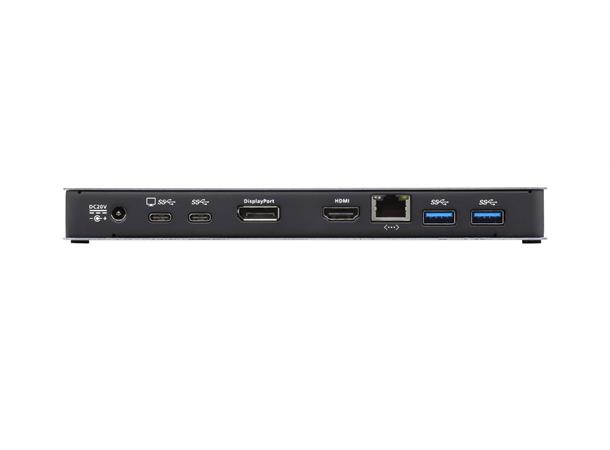 Aten USB-C Multiport Dock m Strømlading 4K USB-C LAN DP HDMI Audio og 3xUSB 3.1