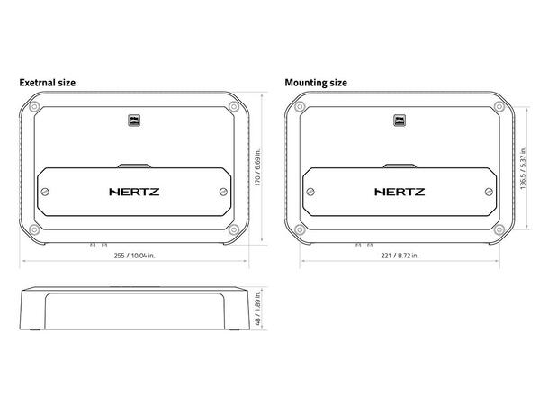 Hertz Cento CP5.1K femkanals forsterker 80 W x 4 + 330 W RMS (4 ohm)