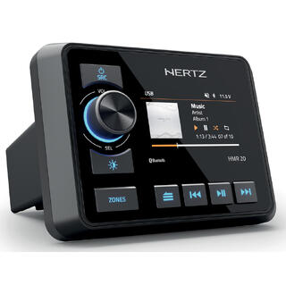 Hertz HMR20 Marine DAB+ radio m/bt 100% vanntett front IP66 4x50W 3" skjerm