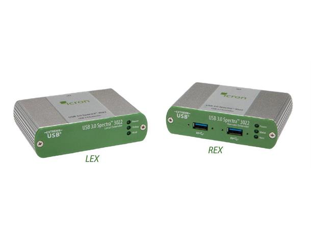 Icron Extender USB3 Tx/Rx 2-port Metall 2xMM Fiber LC Max 100 m Spectra 3022