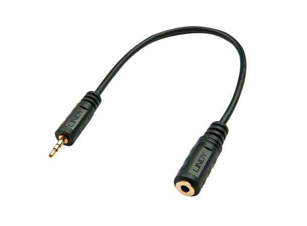 Lindy Adapterkabel 3,5mm > 2,5mm - 30 cm 3,5mm Hun - 2,5mm Han Stereoadapter