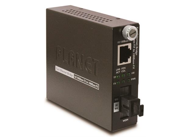 Planet Konverter 100TX - 100FX SM SC A 10/100TX - 100FX WDM 20 km SMART