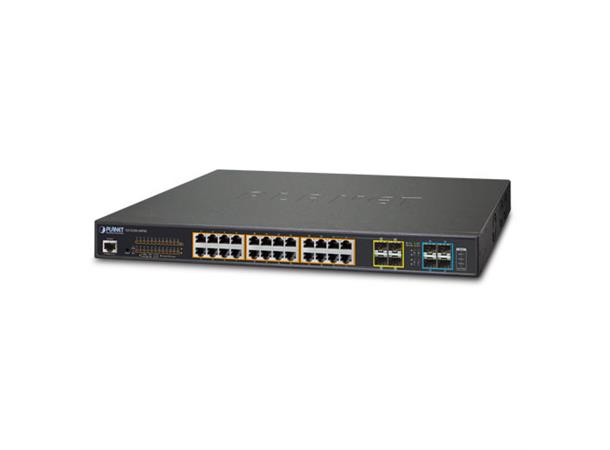 Planet Switch 24-p PoE 4xSFP 10G Layer2, 36w, 400w PoE budget