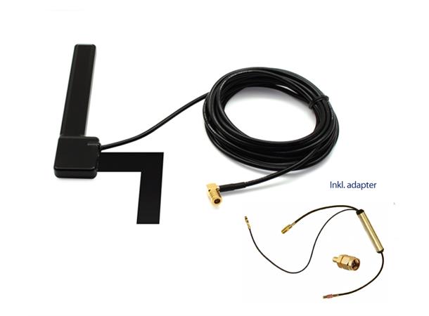 CONNECTS2 DAB-antenne SMA m/separat 12v Aktiv vindusantenne (AutoDAB SWC/OEM)