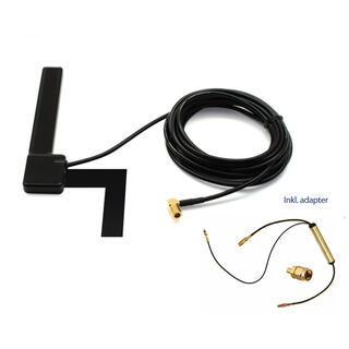 CONNECTS2 DAB-antenne SMA m/separat 12v Aktiv vindusantenne (AutoDAB SWC/OEM)