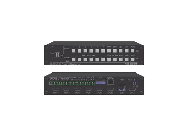 Kramer Matrix  6x2 HDMI HDBT 4K UHD 2.97 Gbps EDID RS232 IP IR PoE