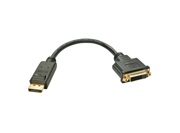 Lindy Adapter DisplayPort > DVI-D DP Male til DVI-D Female DP1.2 DVI1.1