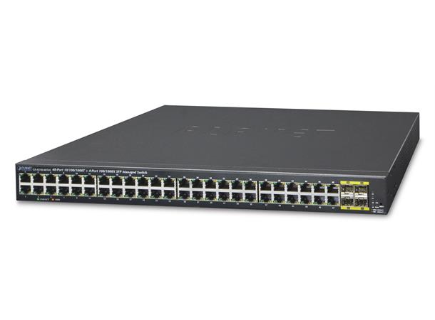 Planet Switch 48-p Gigabit 4xSFP Layer2+ VLAN QoS IGMP Fanless