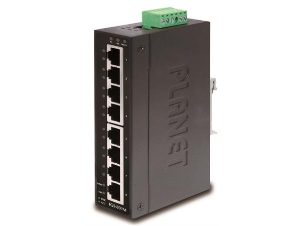 Planet Switch  8-p Gigabit Layer2 Industri IP30 DIN RPS