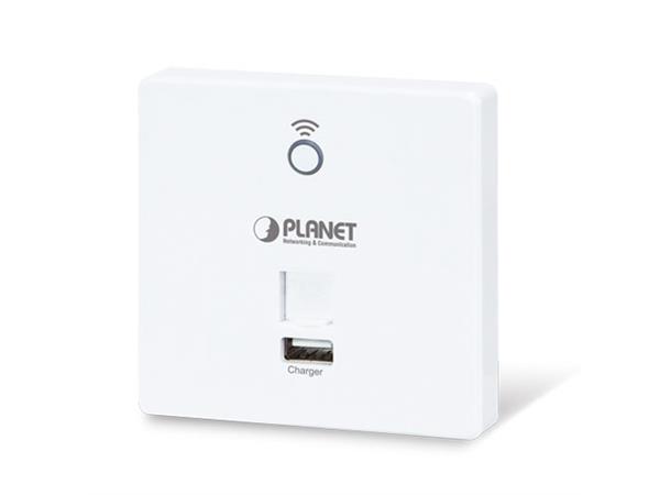 Planet trådløst aksesspunkt m USB- lader 2.4 GHz 802.11n - 300 Mbps - Vegg 86x86