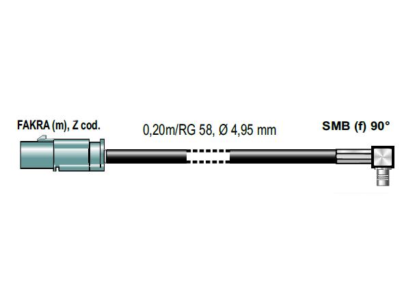 ANTENNENSYSTEME Antenne adapter FAKRA (Han) - SMB (Hun)