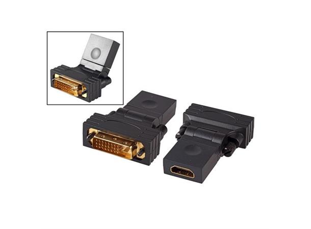 Adapter HDMI - DVI 180° Svivel Overgang HDMI Female - DVI Male
