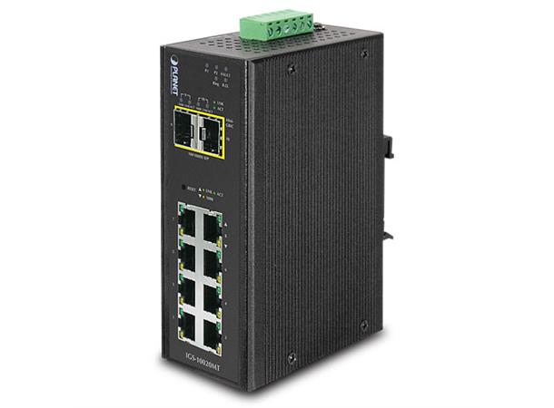 Planet Switch  8-p Gigabit 2xSFP Layer2/3 Industri IP30 DIN