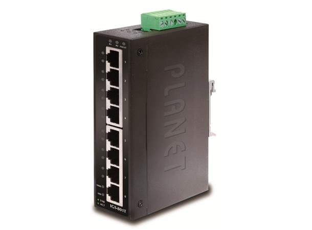 Planet Switch  8-p Gigabit Layer2 Industri IP30 DIN