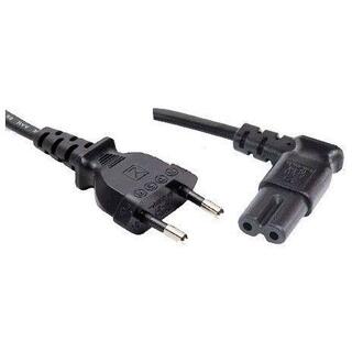 Strømkabel C7 EURO2p -  3,0 m 90° Sort 2-pol EURO-C7 90°
