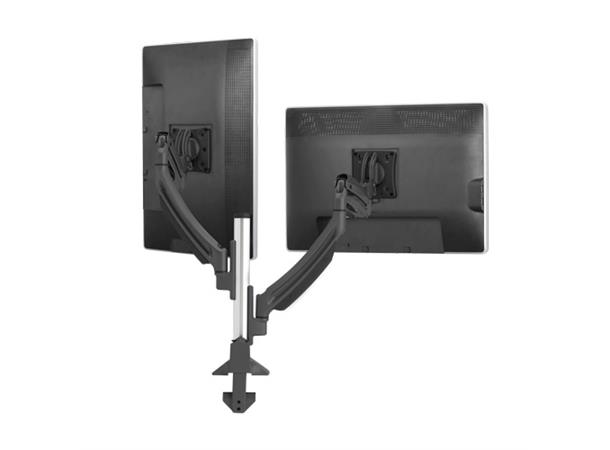 Chief Kontour K1 Bord 2xSkjerm Søyle VESA Max 2x9 Kg Klemme/Bolt Sort